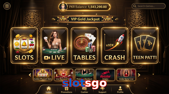 Main screen of Slotsgo casino page for PK players